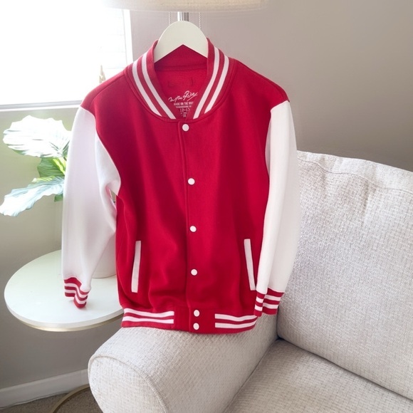 On the rise Other - Malibu peer store On the Rise Red and White women /kids Varsity Jacket